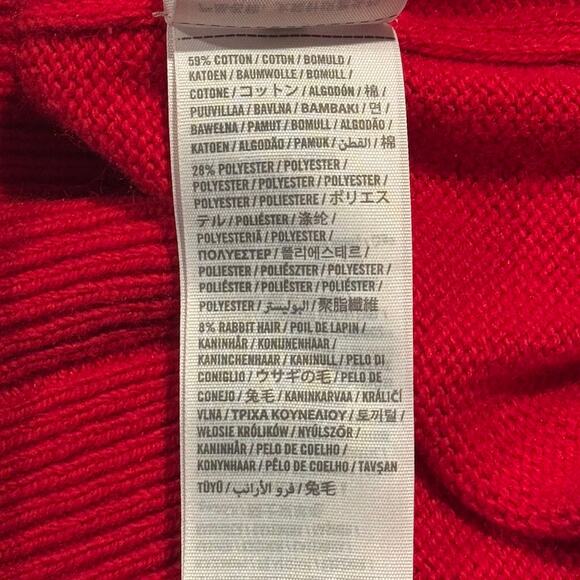 Abercrombie Sweater Y2K Preppy Heritage Cozy Rabbit Hair Cashmere Red Size Large - Picture 5 of 7